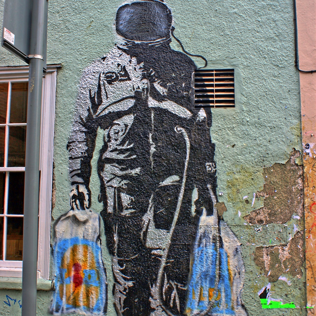 Space Man Astronaut Grafitti, wall art by Remo Kurka